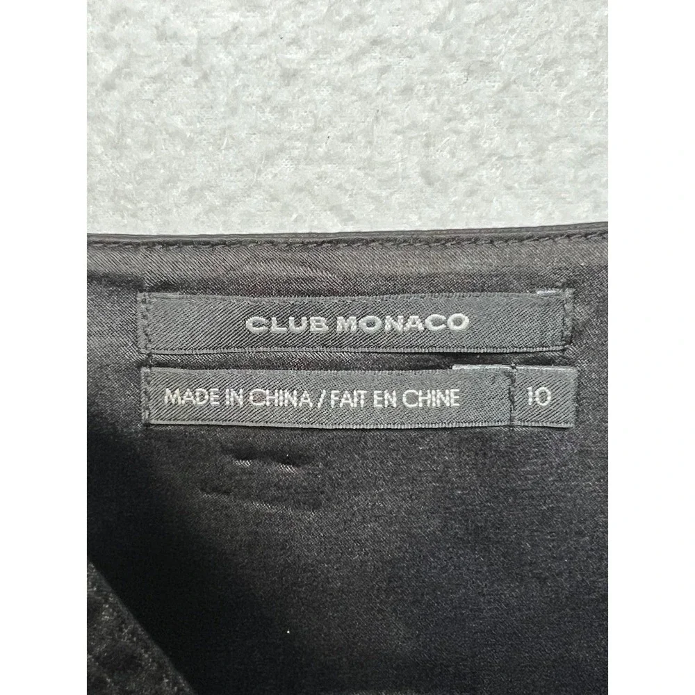 Club Monaco Black‎ Silk Blend Satin Mini Dress Pockets Size 10 Cocktail Y2K